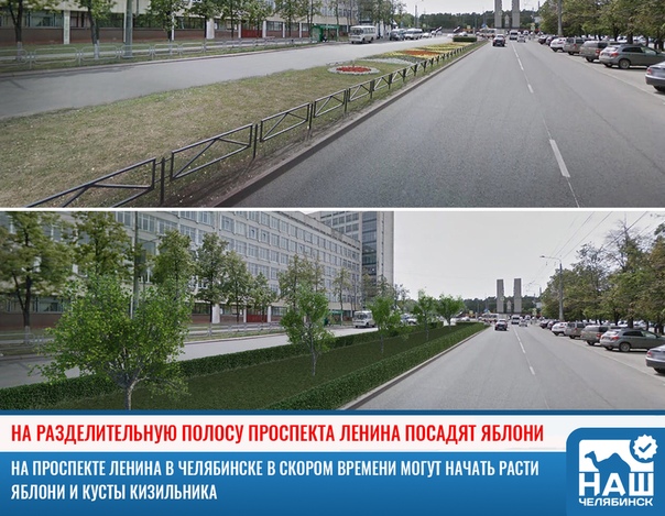 Зеленая разделительная полоса на дороге. Озеленение проезжей части. Красивые линии. Красивая зеленая линия. Четырехполосная дорога.