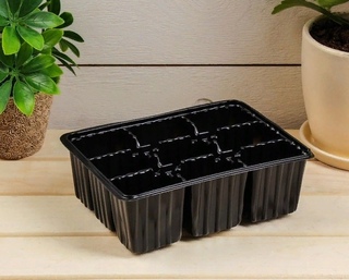 мини-кассета рассадная 6 ячеек (уп. кассета д/рассады мини 9 ячеек (18*13,5*6см) (400). кассета для рассады 6 ячеек 10шт/уп (6*6*6см). кассета рассадная 9 ячеек 180*135*60 мм, форма квадрат 95 мл (чёрный). ) чёрная /24/.